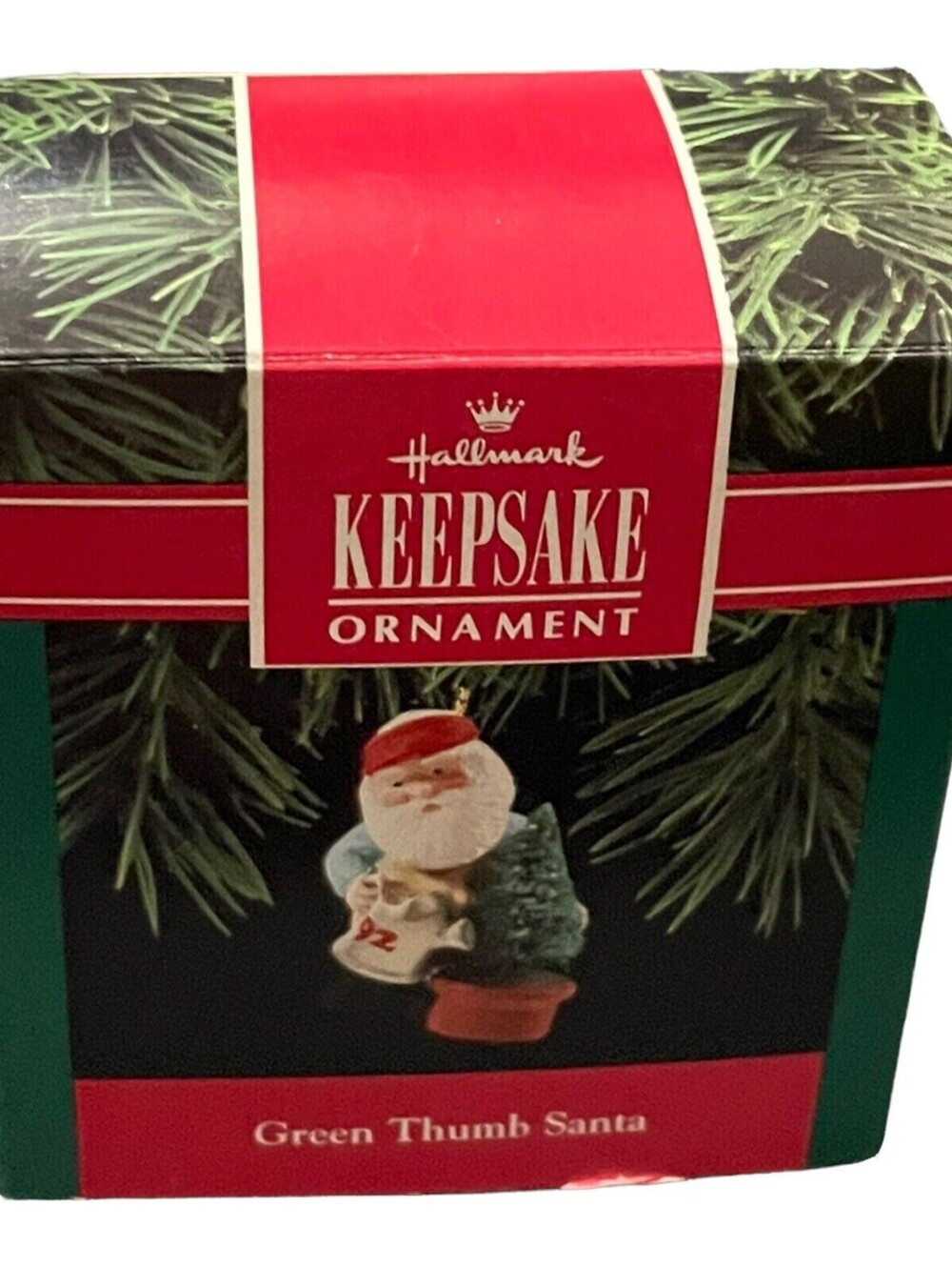 1992 Hallmark Keepsake Green Thumb Santa Ornament
